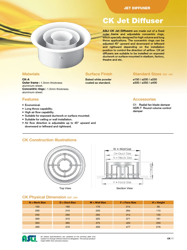 Jet Diffuser PDF | Download Free PDF | Duct (Flow) | Mechanical Engineering