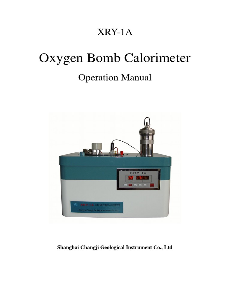 XRY1A Oxygen Bomb Calorimeter PDF Temperature Branches Of