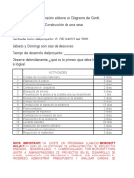 Con La Siguiente Información Elabore Un Diagrama de Gantt