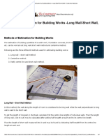 Estimation For Building Works - Long Wall Short Wall, Centerline Methods