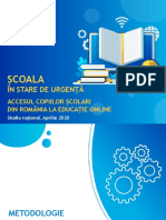 Studiu IRES: Accesul Elevilor Din Romania La Educatie Online. Studiu National Aprilie 2020