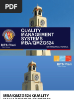 Quality Management Systems MBA/QMZG524: BITS Pilani