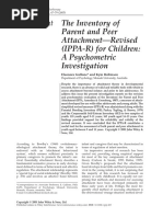 Assessment: The Inventory of Parent and Peer Attachment-Revised (IPPA-R) For Children: A Psychometric Investigation