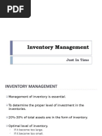 Inventory Management: Just in Time