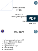 Islamic Studies HU-101 Lecture - 3 The Day of Judgement Maj Roshan Zamair Mce Nust