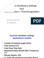 Common Ventilatory Settings