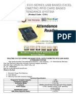 Realtime C101 Eco Series Usb Based Excel Output Biometric Rfid Card Based Attendance System