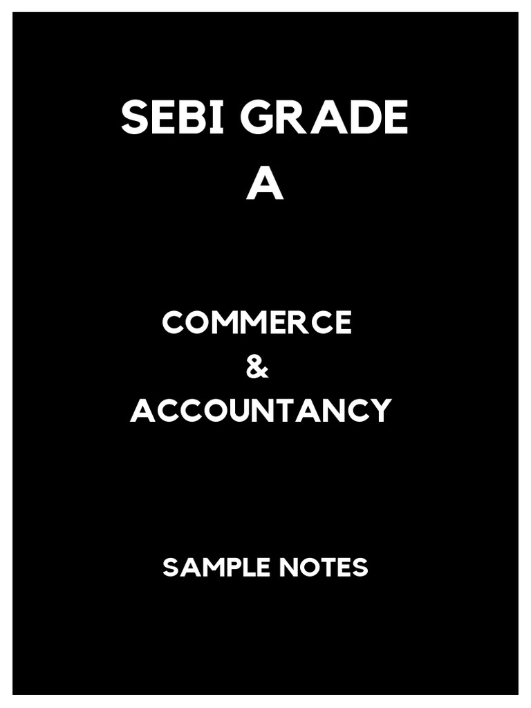 SEBI Grade A Commerce & Accountancy Notes | PDF | Historical Cost ...