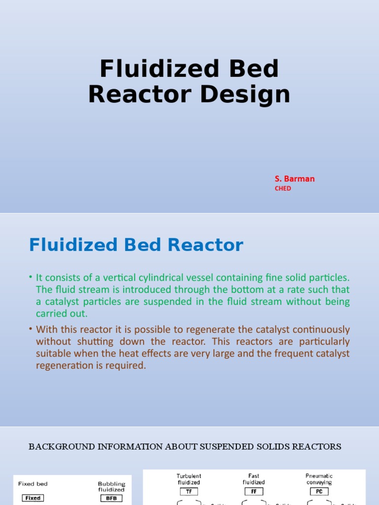 Fluidized Bed Reactor Design Overview | PDF | Fluidization | Gases
