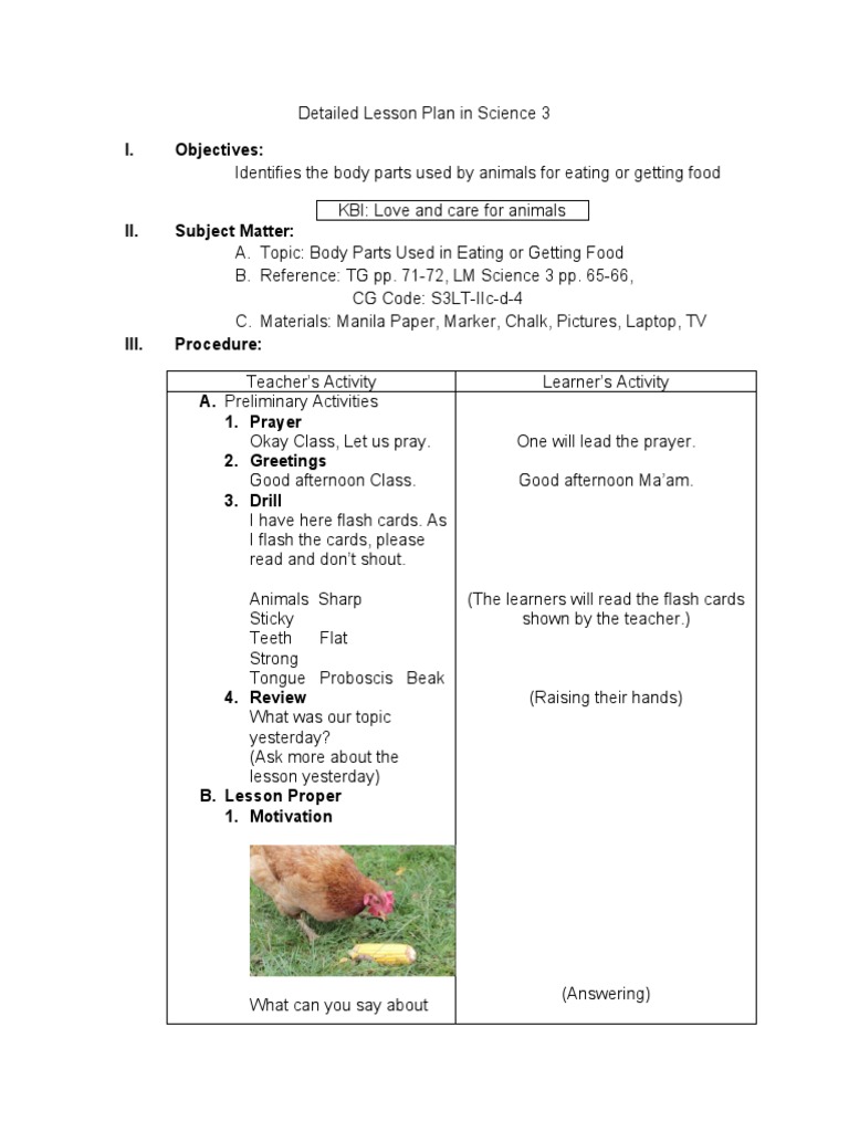 Detailed Lesson Plan in Science 3 | PDF