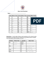 Morse Code Worksheet PDF