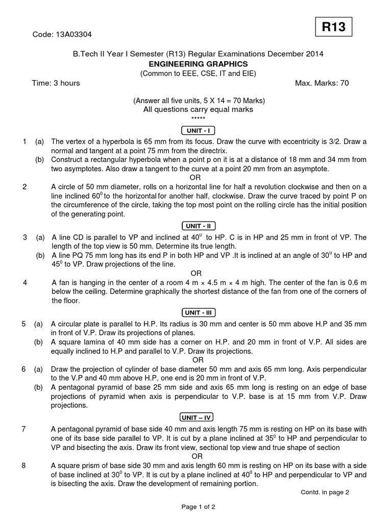13a03304 Engineering Graphics Pdf Pdf Differential Geometry