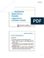 Approximate Analysis For Frames Subjected To Lateral Loads: Portal Frame Method