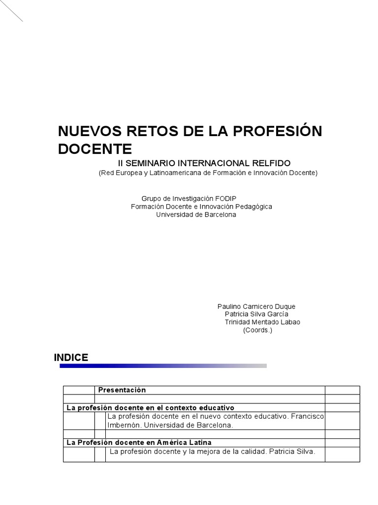 Nuevos Retos de La Profesion Docente | PDF | Maestros | Educación primaria