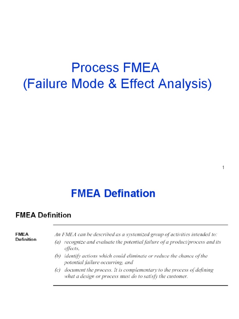 Process Fmea Pdf Reliability Engineering Evaluation