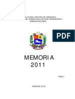 Memoria 2011 - Tomo I - Ministerio Del Poder Popular para Transporte y Comunicaciones PDF