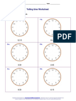 Telling Time Worksheet: Draw The Hands On The Clock
