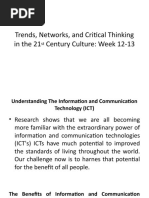 Trends, Networks, and Critical Thinking in The 21 Century Culture: Week 12-13