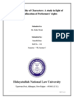 Proper Allocation of Performers' Rights: Hidayatullah National Law University
