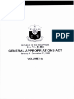 General Appropriations Act: Volume I-A