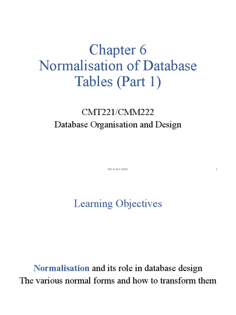 Database Normalisation Techniques Explained | PDF | Databases | Data ...