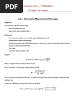 Anurag Porte - IC Engines Lab Report: Lab-1: Performance Measurement of The Engine