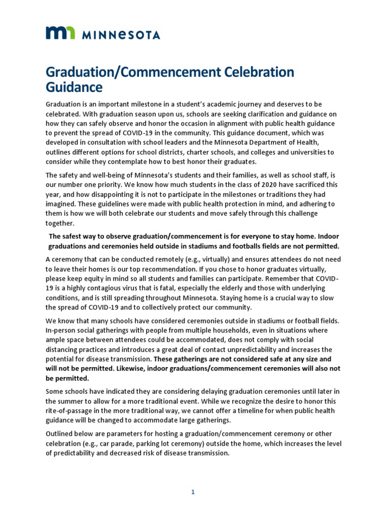 COVID-19 Graduation Celebration Guidelines | PDF | Graduation | Car