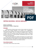 CEDIS Working Paper - DSD - Defesa Nacional - Novas Ameaças