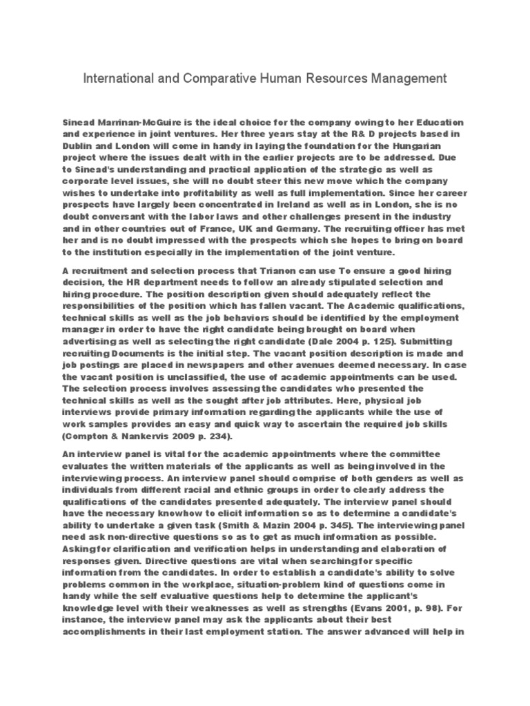 International and Comparative Human Resources Management | PDF ...