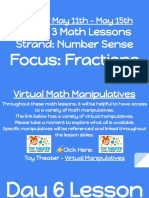 Week Of: May 11th - May 15th: Grade 3 Math Lessons Strand: Number Sense