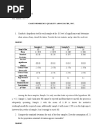 Quality Associate Case Problem