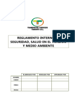 Reglamento interno de SST y medio ambiente