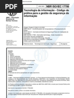 ABNT NBR 17799 - Tecnologia Da Informacao - Codigo de Pratica Para a Gestao Da Seguranca Da Informacao