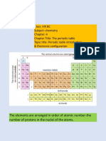 Periodic table introduction-properties of metals and non-metals, beginnng of electronic configuration