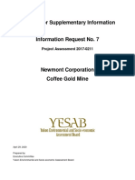 Request For Supplementary Information On Newmont Corporation's Coffee Gold Mine