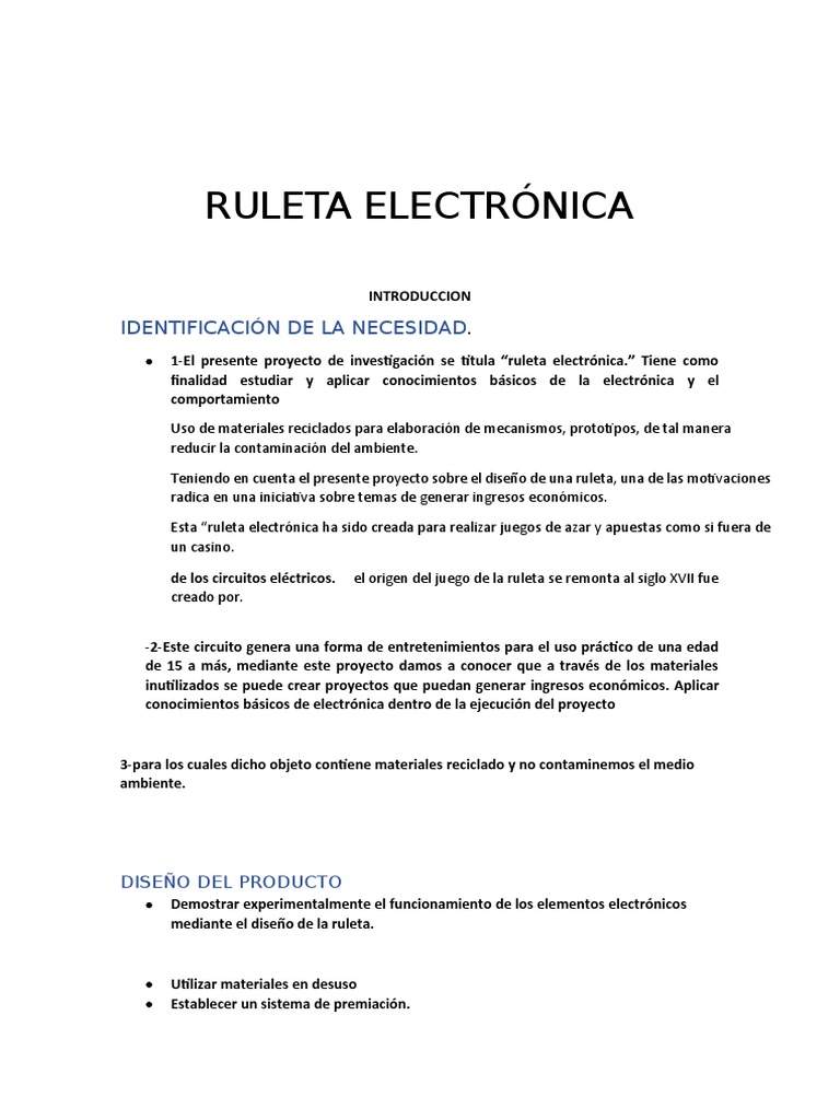 Investigación sobre la ruleta