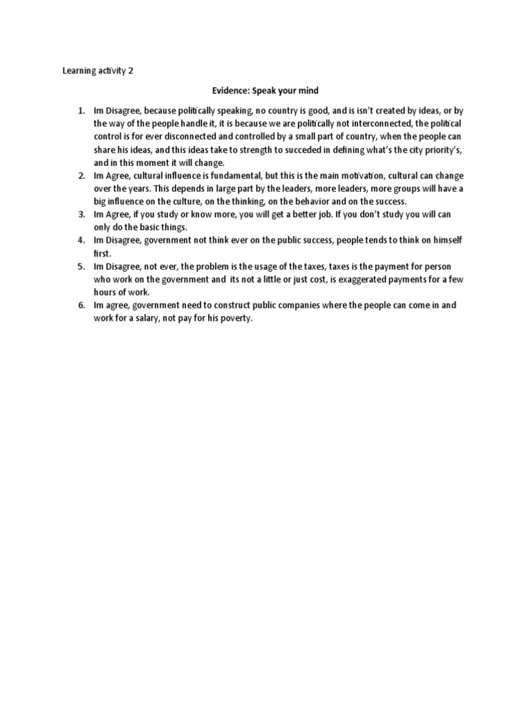 Learning Activity 2 | PDF | Social Science | Self-Improvement