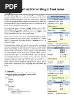 Horizontal and Vertical Writing in East Asian Scripts