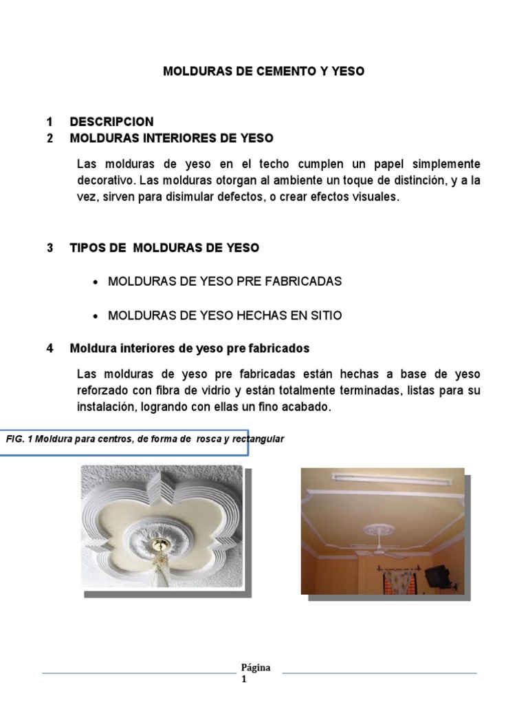 Molduras de Yeso y Cemento: Guía Completa | PDF | Yeso | Acero