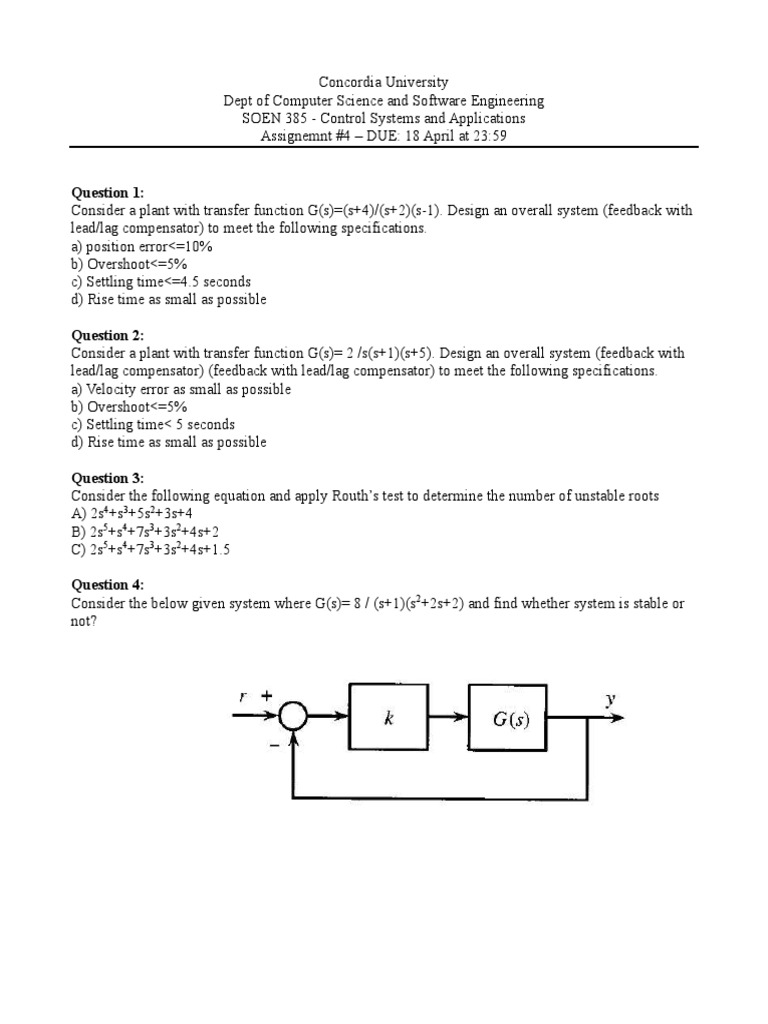 Assignment 4 - SOEN 385 | PDF | Computers