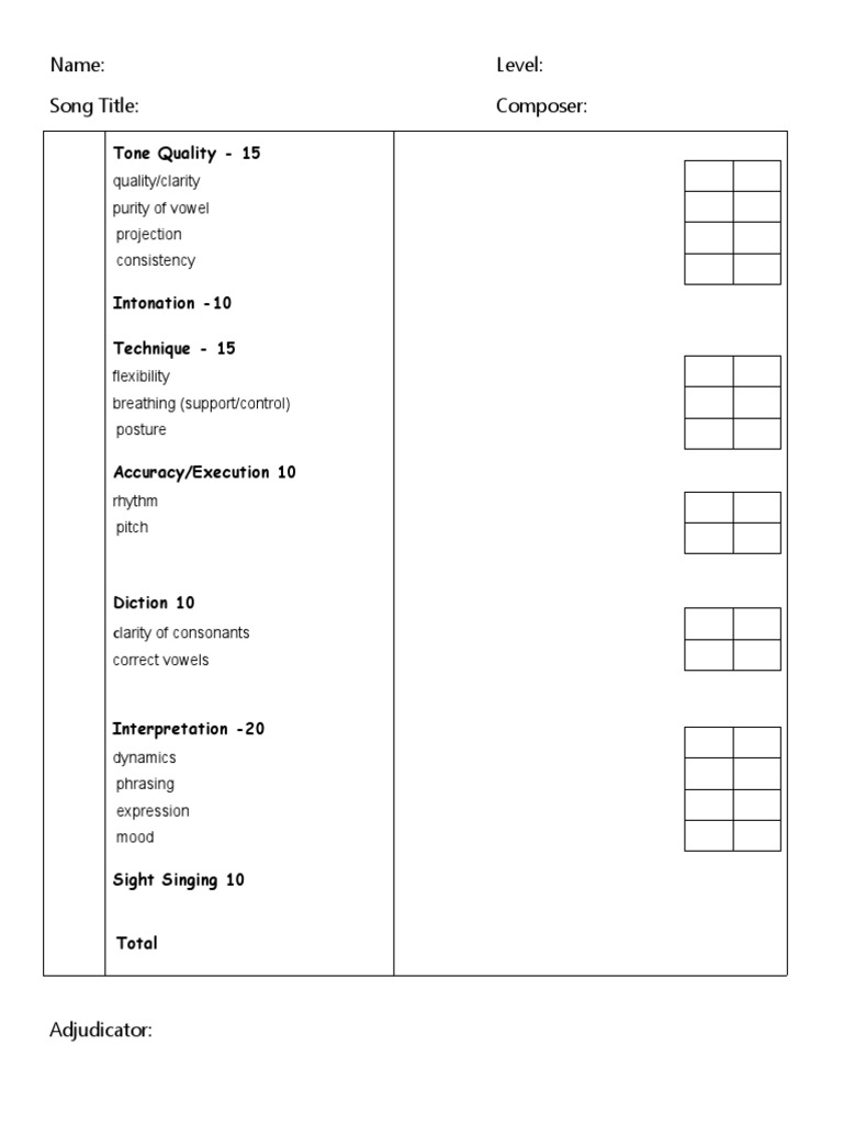 Audition Template PDF