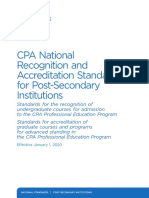 CPA National Recognition and Accreditation Standards For Post-Secondary Institutions