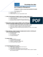 Knowledge Area Quiz Project Integration Management