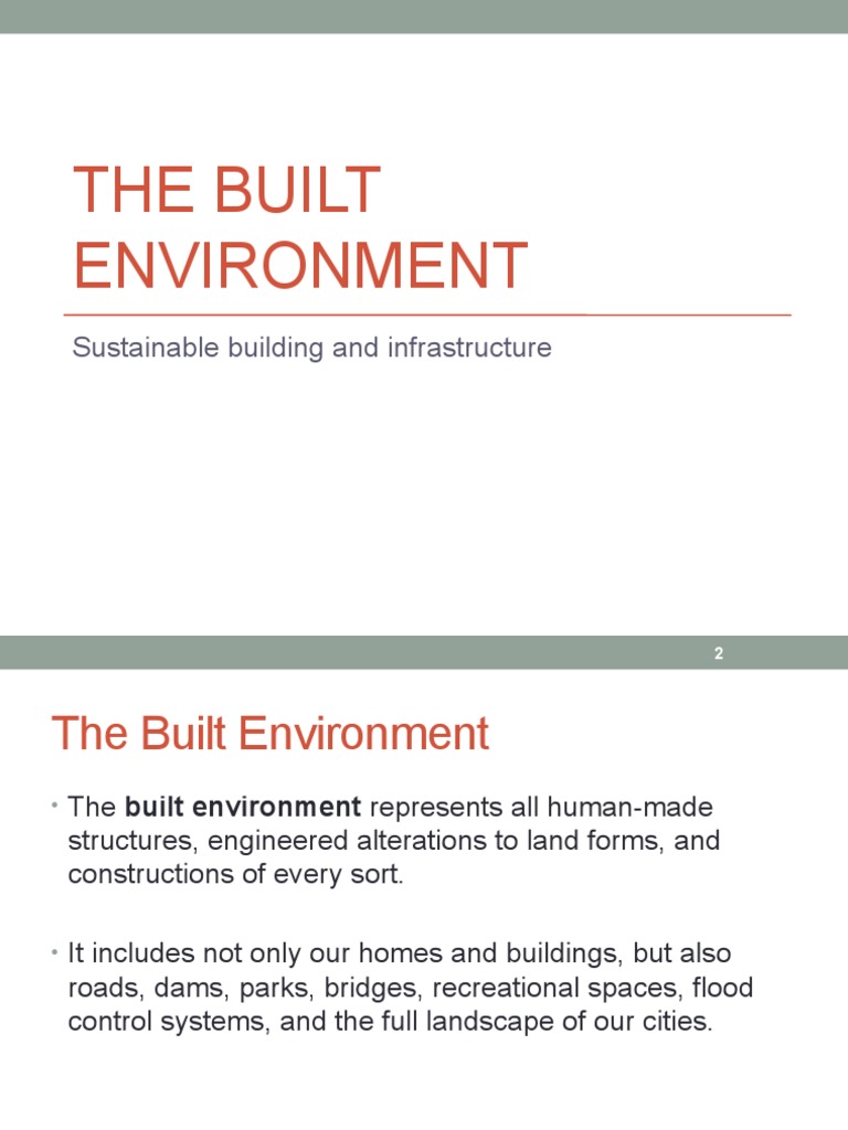The Built Environment: Sustainable Building and Infrastructure | PDF ...