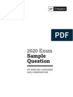 AP 2020exam Sample Questions English Language and Composition