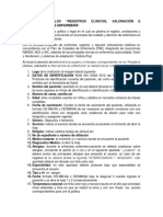 HOJA DE LOS "REGISTROS CLÍNICOS, VALORACIÓN E Intervenciones de Enfermería PDF