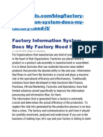Factory Information System, Does My Factory Need It?