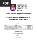 Strenghts and Weaknesses of Weberian Bureaucracy