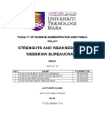 Strenghts and Weaknesses of Weberian Bureaucracy