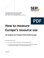 How To Measure Europe's Resource Use